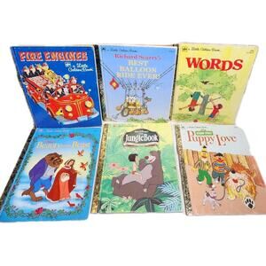 Little Golden books Lot Beauty And The Beast Richard Scarry Fire Engines Disney